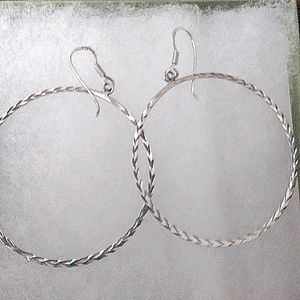 Sterling silver 2.0 inch hoops.